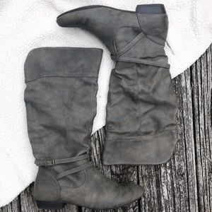 Grey Riding Boots